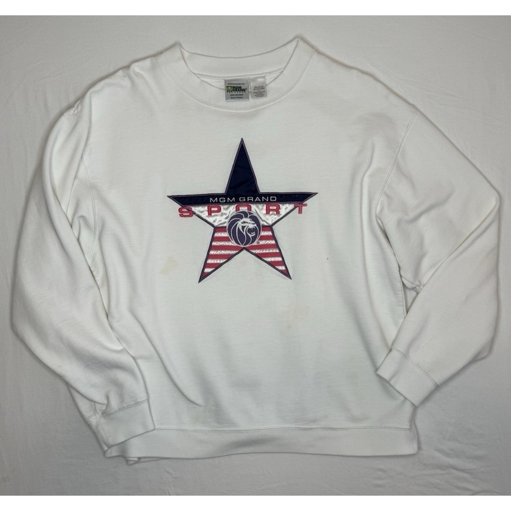 Vintage 1990's MGM Grand Sport Las Vegas White Crewneck Size L
